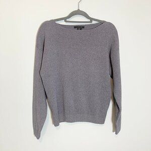 Tahari gray drop shoulder fitted pullover medium‎ weight sweater - Medium